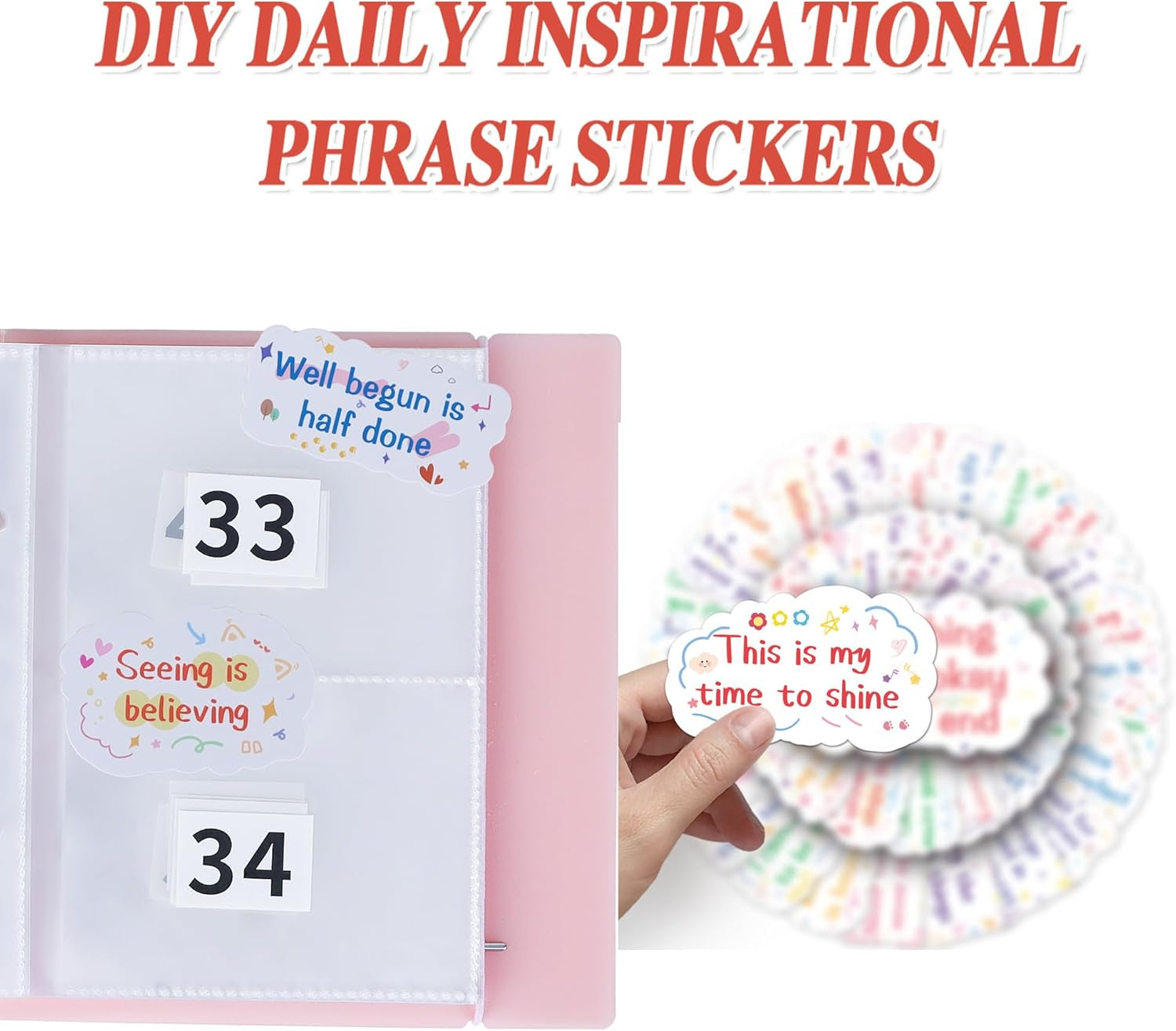 100 Envelopes Money Saving Challenge 100 Day Challenge Money Saving Binder Saving Money Challenge Book Envelope Challenge Binder with 50 Pcs Cute Stickers for Saving $5,050 (Pink)