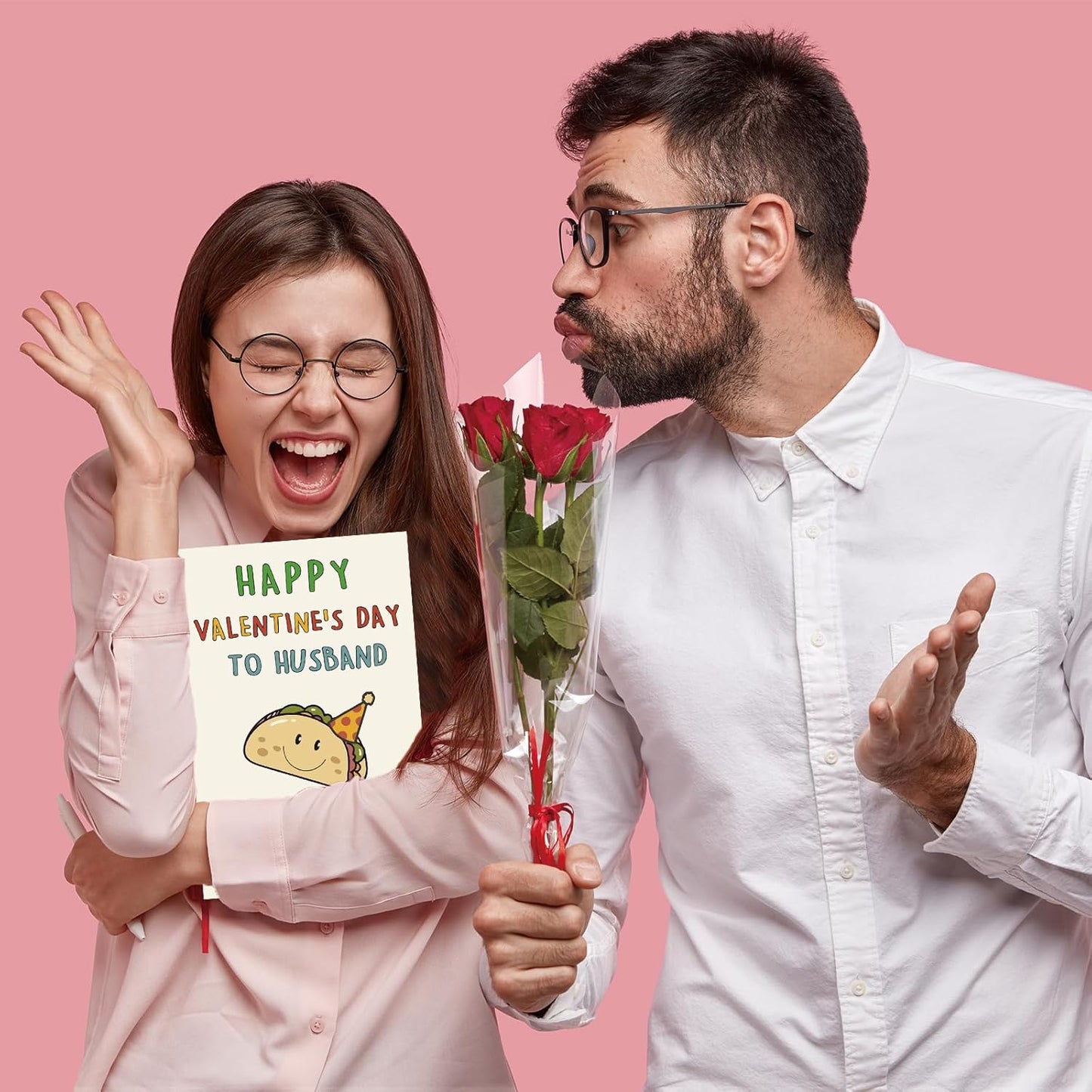 Funny Valentines Day Gifts Card for Husband，Naughty Taco Valentines Day Gifts for Him，Romantic Valentine'S Day Cards for Husband from Wife，Happy V-Day to Husband-Only Meat for My Taco