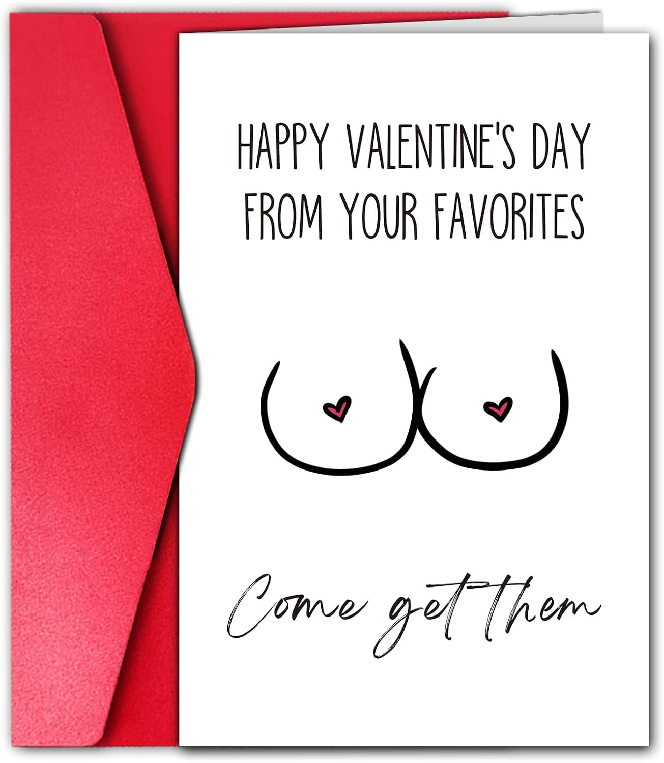 Boyfriend Valentines Day Card, Sexy Valentines Gift, Rude Valentines Card for Husband, Humorous V-Day Card from Wife Girlfriend (Come Get Them)