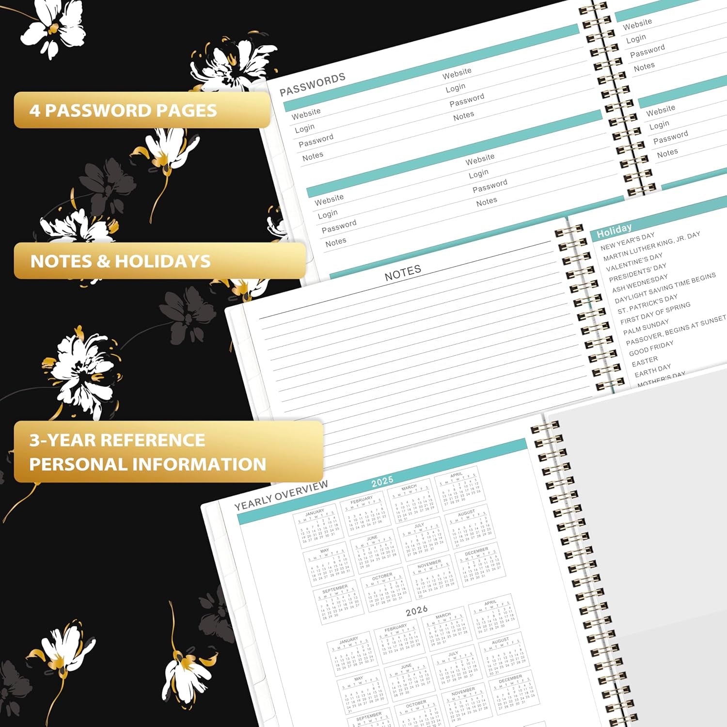 2025 Monthly Planner - 2025 Planner from Jan. 2025 - Dec. 2025, Monthly Calendar 2025 with Tabs, Inner Pocket, Monthly Planner 8.5"X 11"