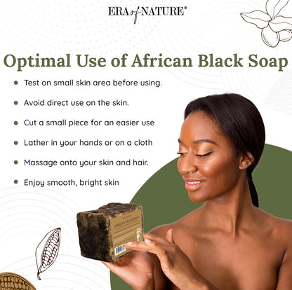 Best Raw ORGANIC AFRICAN BLACK SOAP, for Dry Skin and Skin Conditions. Pure & Natural Ingredients, Imported from Ghana - 1Lb (16Oz)