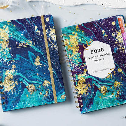 2025 Planner - 2025 Planner Weekly and Monthly, Special Weekly Page, JAN.2025 - DEC.2025, 6.3" X 8.4", Weekly Monthly Planner 2025 with 12 Colorful Tabs, Green Ink Pages, Perfect for Organization