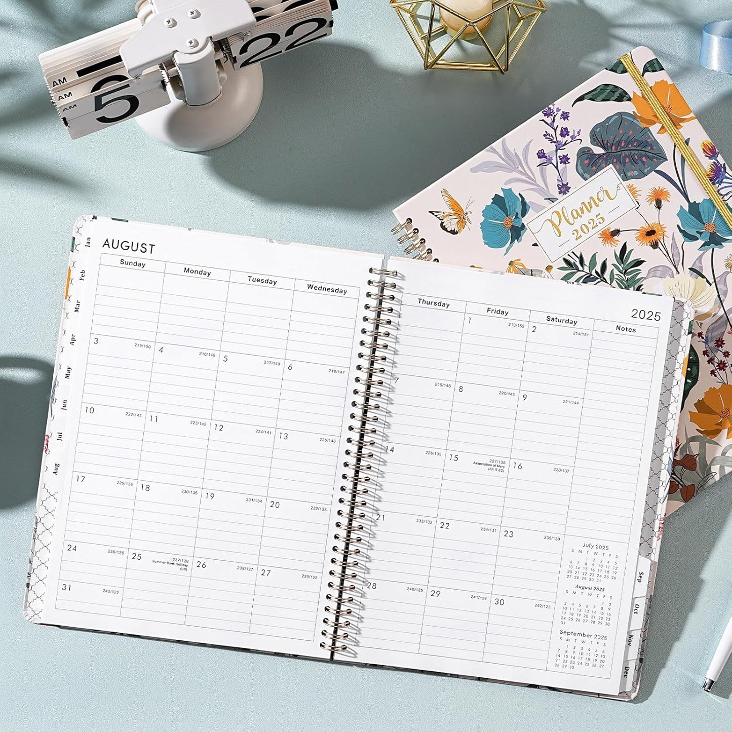 2025 Planner - Planner 2025 Weekly and Monthly, 9" X 11", Jan. 2025 - Dec. 2025, 2025 Hardcover Planner Spiral Bound, 12 Monthly Tabs, Elastic Closure