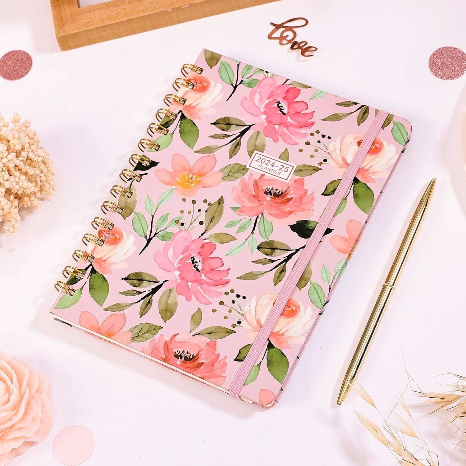 Planner 2025-2025 Planner Weekly and Monthly, Jan. 2025 – Dec. 2025 Hardcover Calendar Planner 2025 for Women Spiral Bound, Inner Pocket, 6”×8.5”