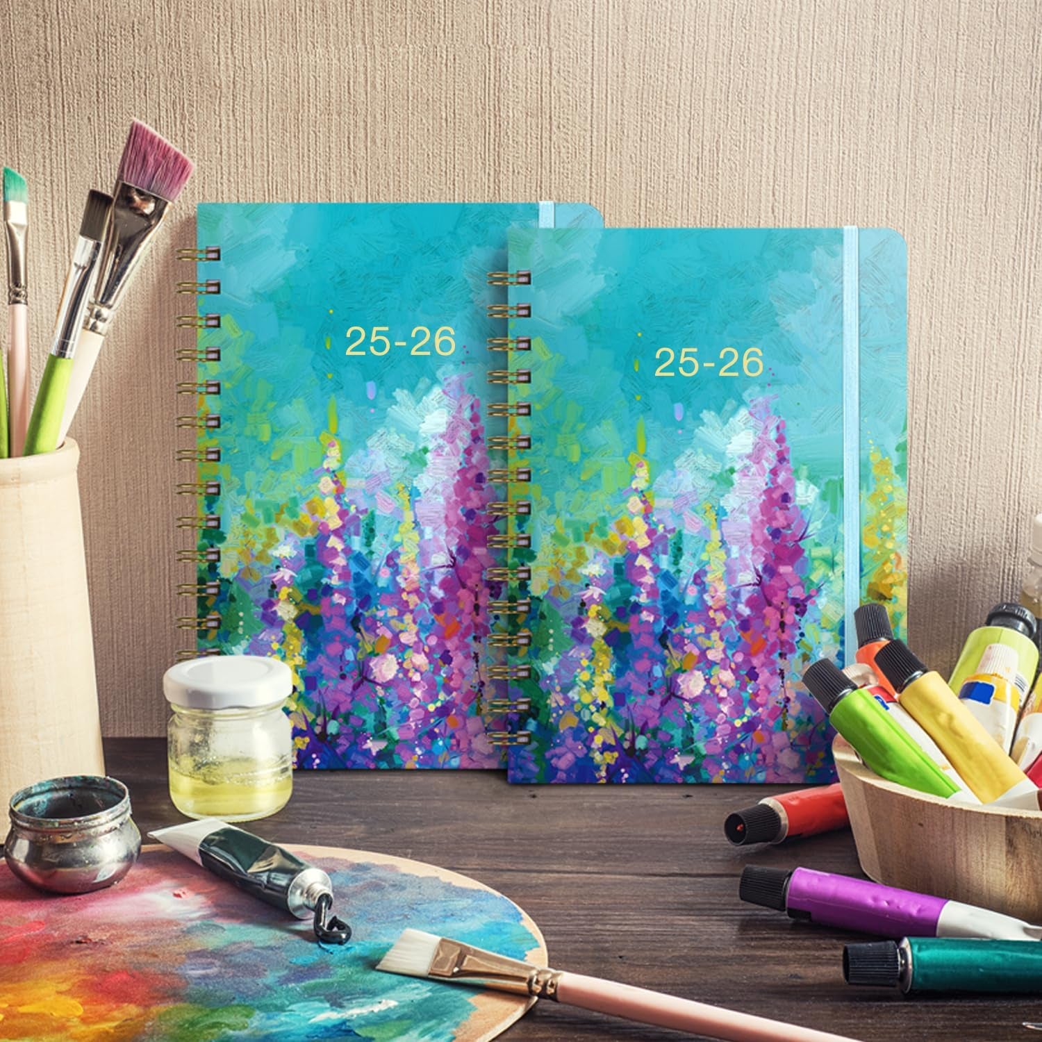 Planner 2025-2026 - Academic Planner 2025-2026, JUL.2025 - JUN.2026, 2025-2026 Planner Weekly and Monthly with Tabs, 6.3" X 8.4", Hardcover with Back Pocket + Thick Paper - Oil Painting