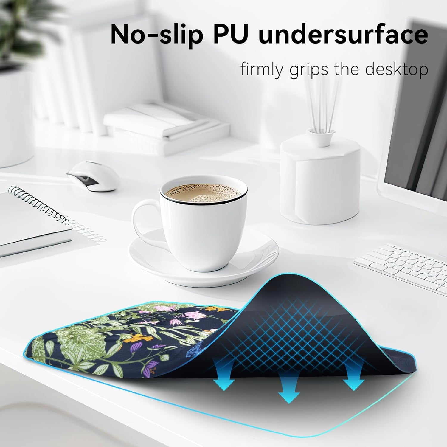 Mouse Pad with Wrist Rest Floral Ergonomic Comfortable Pain Relief Mousepad Wrist Support for Computer Office