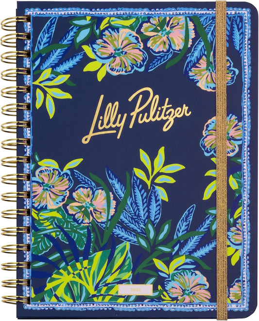 Large Daily Planner January 2025 - December 2025, Weekly Agenda & Monthly Calendar, Stickers, Pockets, & Spiral Binding (The Hottest Spot Navy)