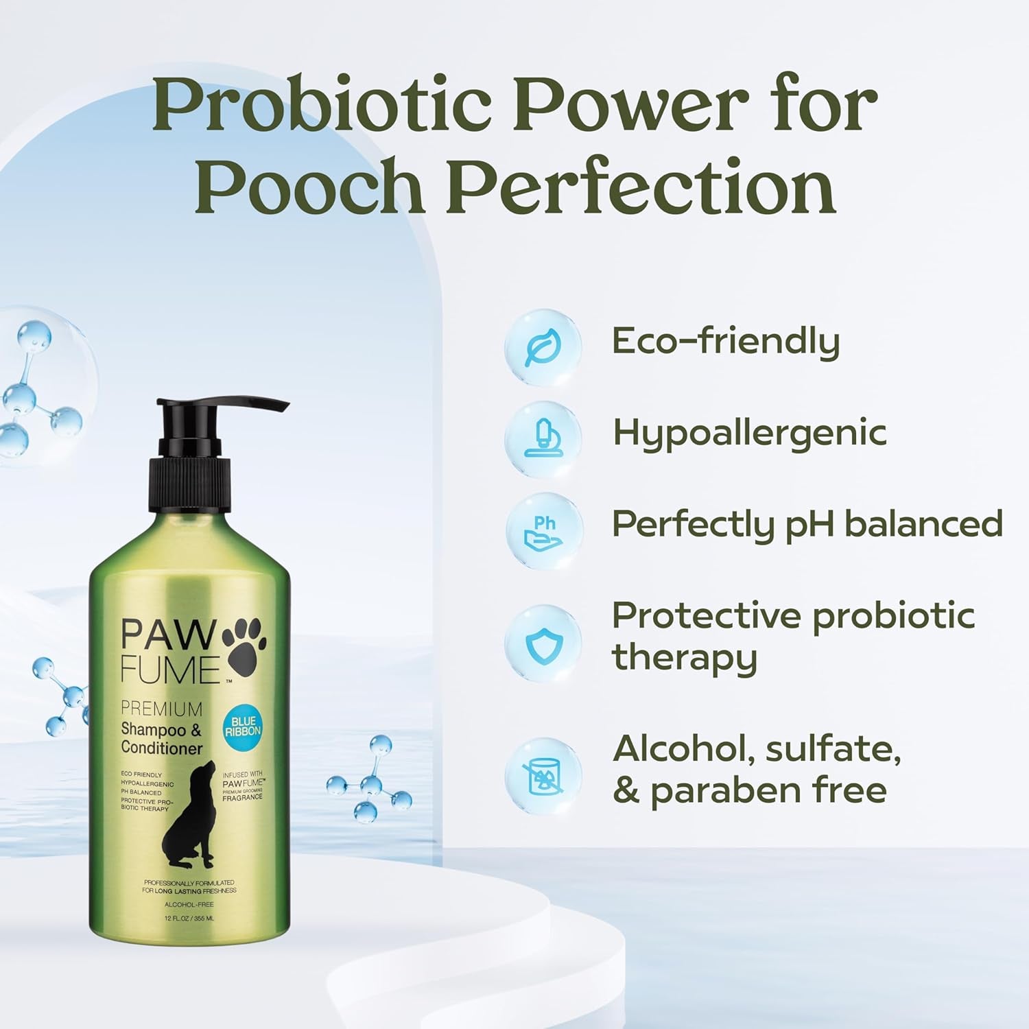 Pawfume Dog Shampoo and Conditioner (Blue Ribbon) + Dog Spray Deodorizer (Show Dog)