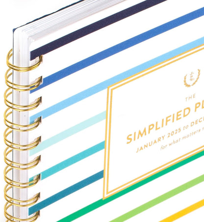 2025 Planner, Simplified by Emily Ley, Weekly & Monthly, 8-1/2" X 11", Large, Happy Stripe (EL16-905-25)