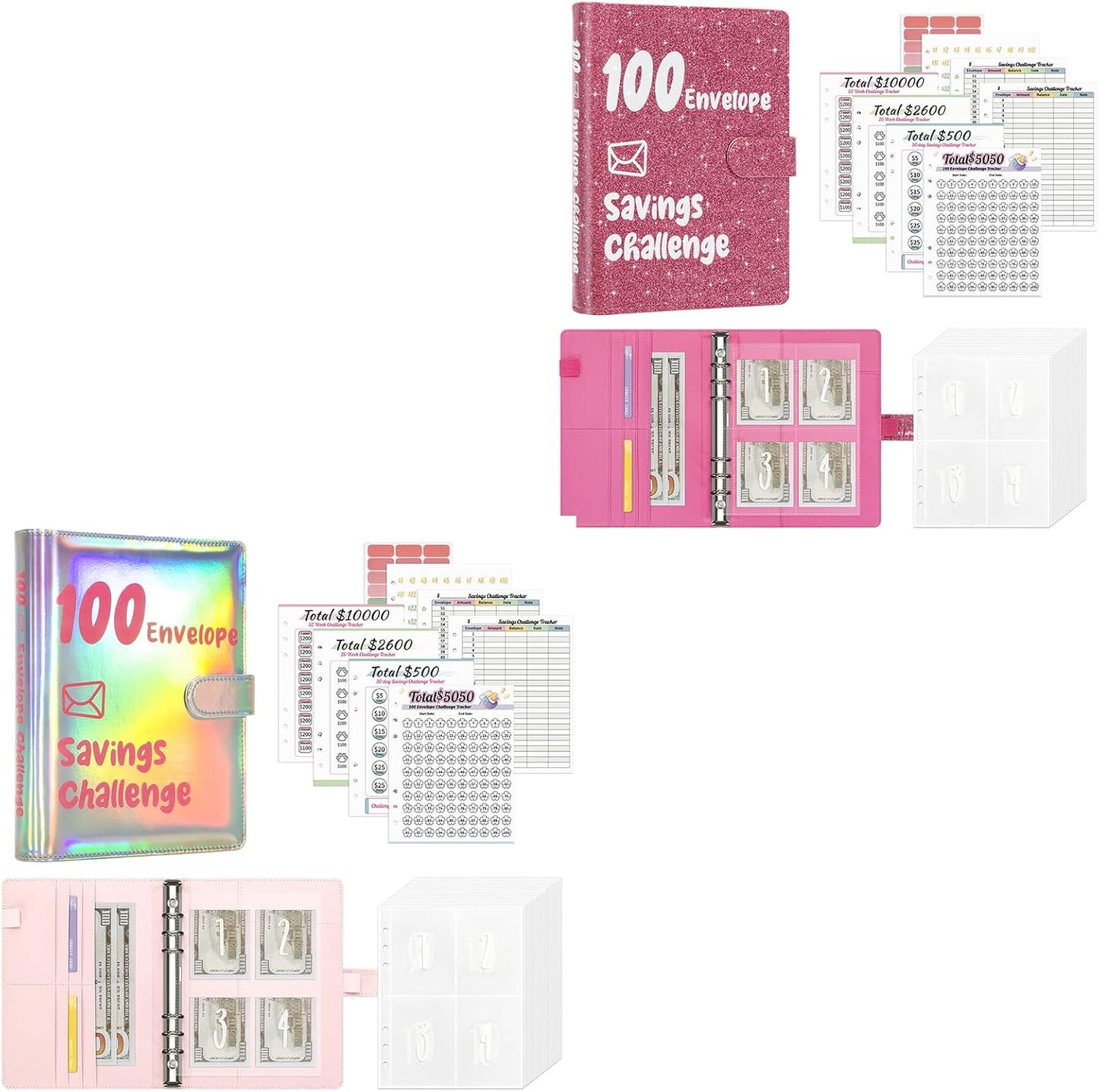 100 Envelopes Money Saving Budget Binder with Cash Envelopes and Savings Challenges Book 52 Week