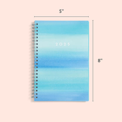 2025 Weekly and Monthly Planner Calendar, January 2025 - December 2025, 5" X 8", Flexible Frosted Cover, Laminated Tabs, Durable Wirebound, Chloe