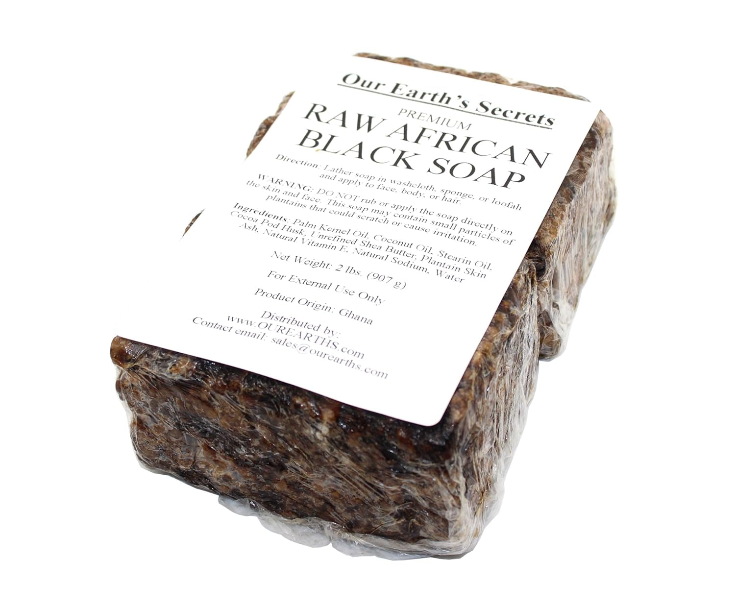 Natural Raw African Black Soap 2 Lbs