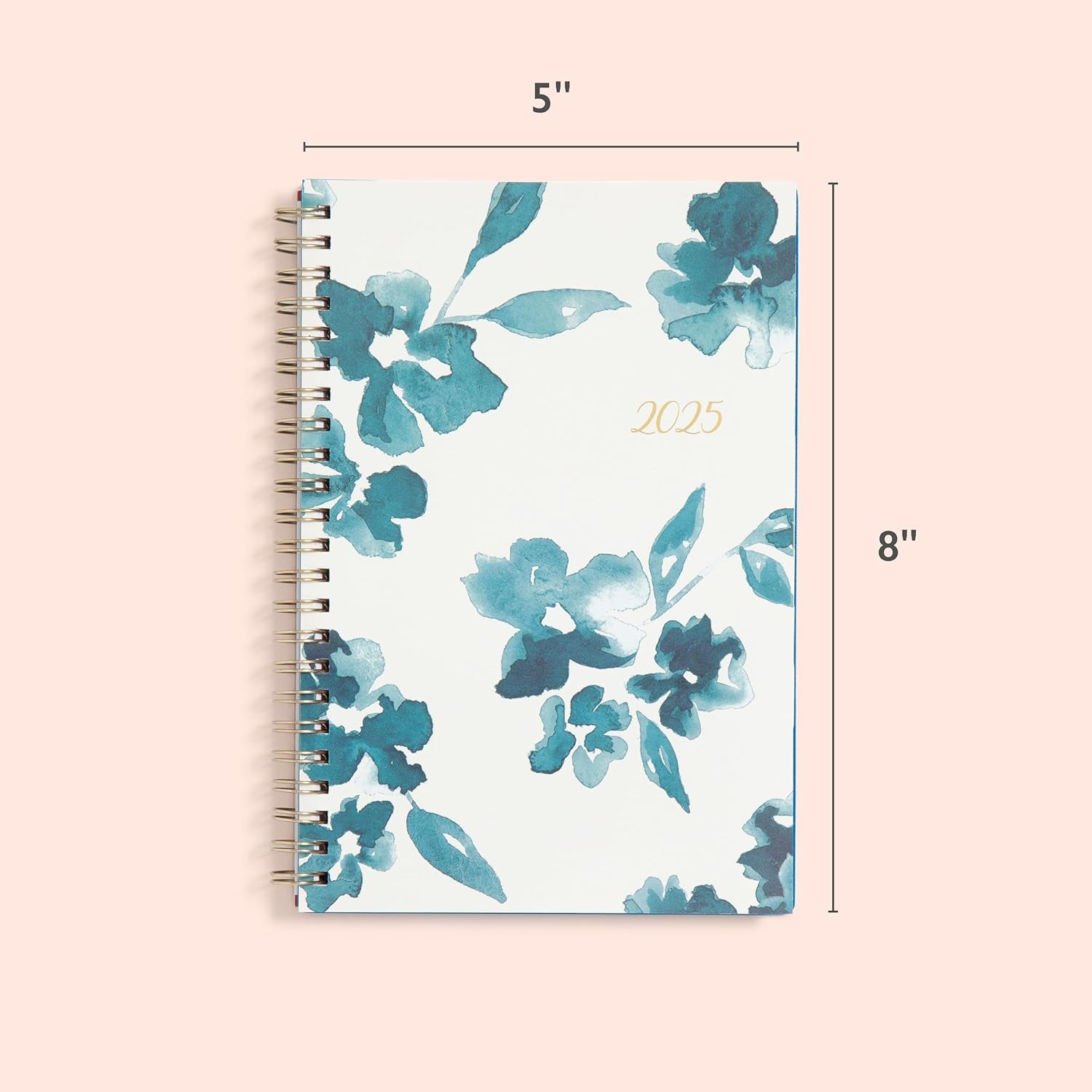 Weekly and Monthly Planner Calendar, Flexible Frosted Cover, Laminated Tabs, Wirebound, Storage Pocket, Bakah Blue (Bakah Blue- 2025, 5" X 8")