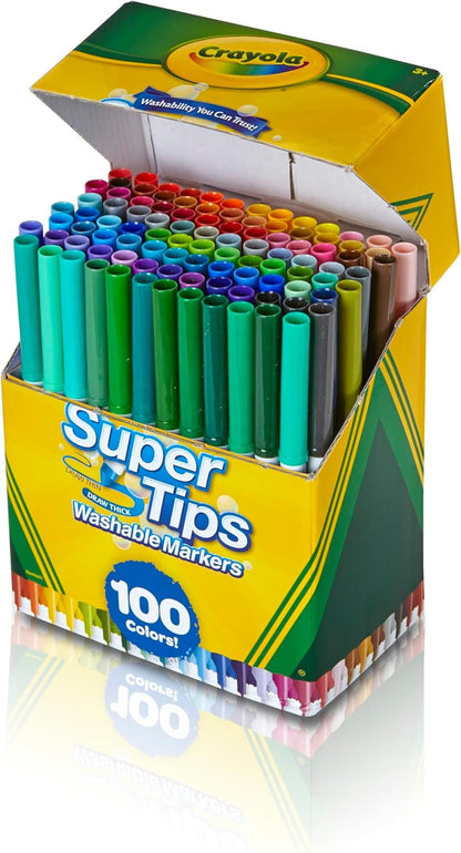 Super Tips Marker Set (100Ct), Fine Point Washable Markers, Drawing Markers for Kids & Adults, Great for Thick & Thin Lines