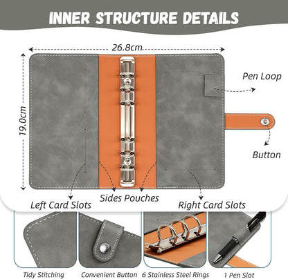 2 in 1 Money Saving Binder, A6 Budget Binder with Upgraded 24 Money Saving Trackers to save $5050, 500, 1000, 10000 Etc