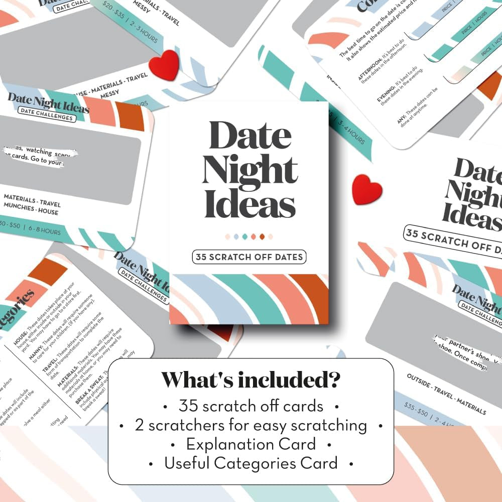 Romantic Couple Gifts - Fun & Adventurous Scratch off Date Night Ideas Card Game - Special for Couple: Birthday Gifts for Boyfriend, Girlfriend, Him, Her, Wife, Husband or Engagement