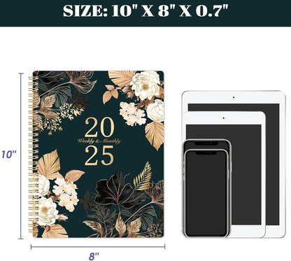 2025 Planner - 2025 Weekly & Monthly Planner, 8" X 10", JAN.2025 - DEC.2025, Calendar/Planner 2025 with Sturdy Cover, Premium Paper, Twin-Wire Binding, Print Tabs