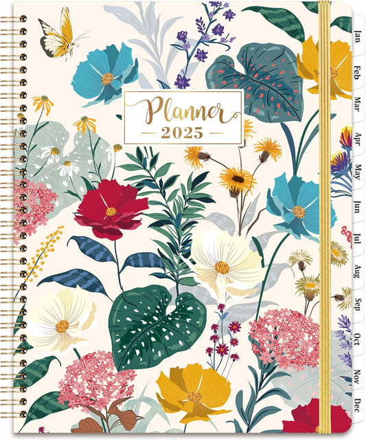 2025 Planner - Planner 2025 Weekly and Monthly, 9" X 11", Jan. 2025 - Dec. 2025, 2025 Hardcover Planner Spiral Bound, 12 Monthly Tabs, Elastic Closure