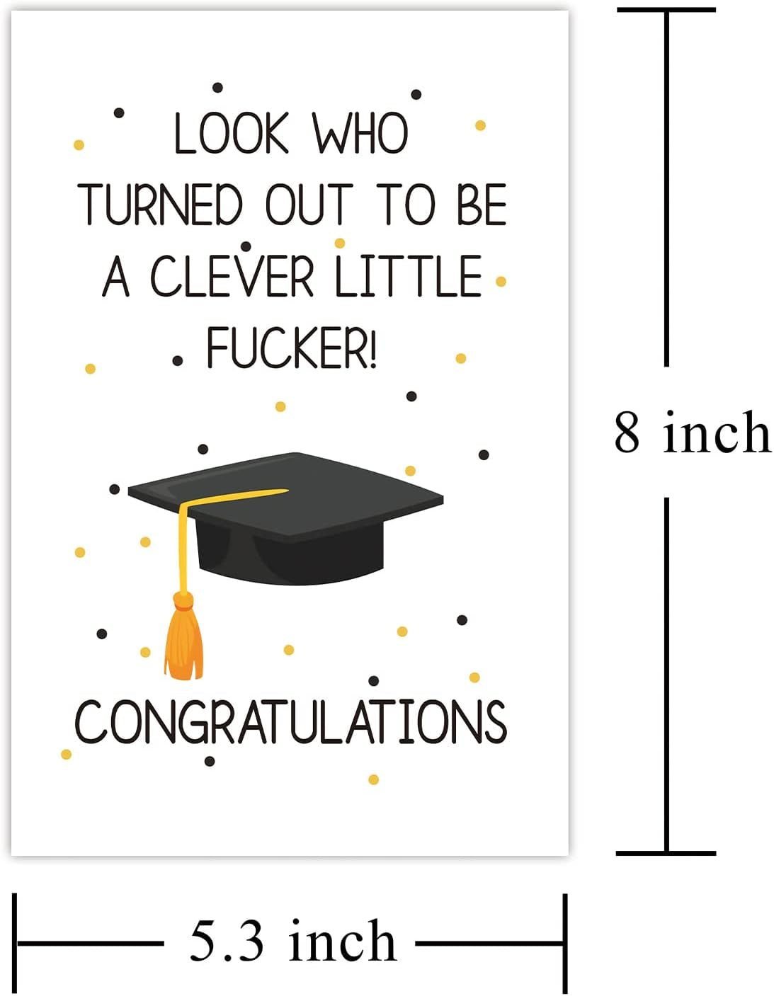 Humorous Graduation Card, Rude Graduate Greeting Card for Him Her, Hilarious Graduation Present