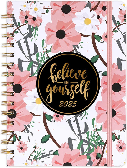 2025 Planner - Weekly & Monthly Planner 2025 with Tabs, 6.4" X 8.5", Jan 2025 - Dec 2025, Hardcover, Strong Binding, Thick Paper, Back Pocket, Elastic Closure, Inspirational Quotes