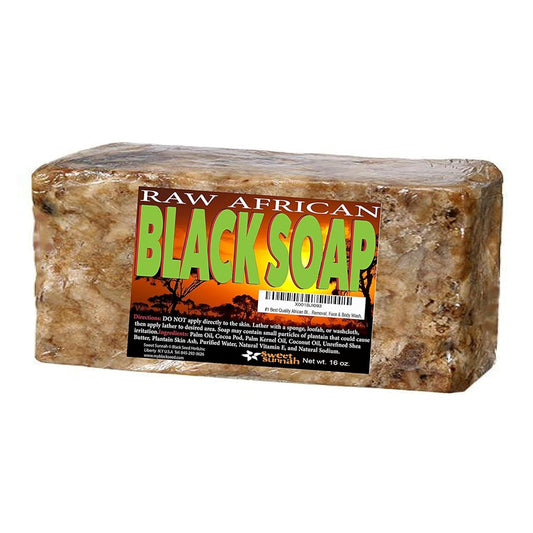 Premium African Black Soap - Pure 1 Pound Bulk. Raw Organic Soap for Acne, Dry Skin, Rashes, Burns, Scar Removal, Face & Body Wash, from Ghana West Africa - Authentic African Moisturizer