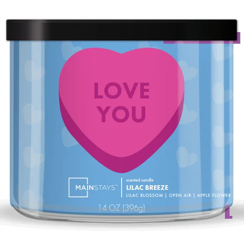 Valentines Love You 3-Wick Candle, 13-Ounce