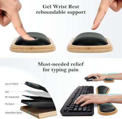 Keyboard Wrist Rest Ergonomic Mousepad with Wrist Rest Support for Computer Keyboard, Black