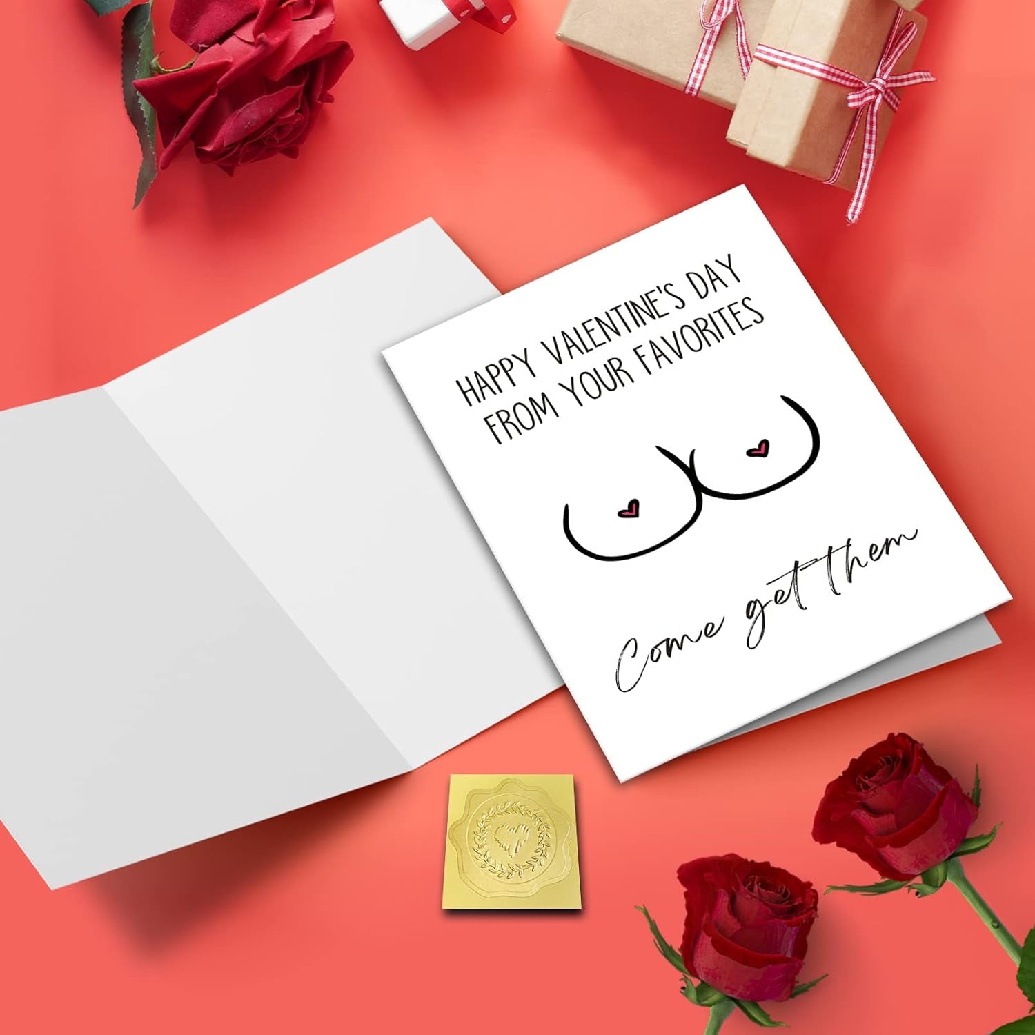 Boyfriend Valentines Day Card, Sexy Valentines Gift, Rude Valentines Card for Husband, Humorous V-Day Card from Wife Girlfriend (Come Get Them)