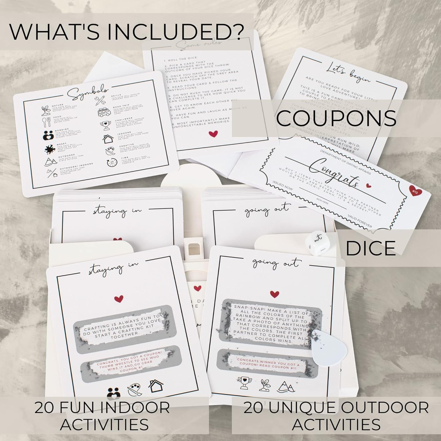 40 Fun Date Night Ideas for Couples - the Perfect Scratch off Card Deck Game for Unique Date Night Adventures - Great for Him/Your Boyfriend, Husband, Girlfriend or Wife