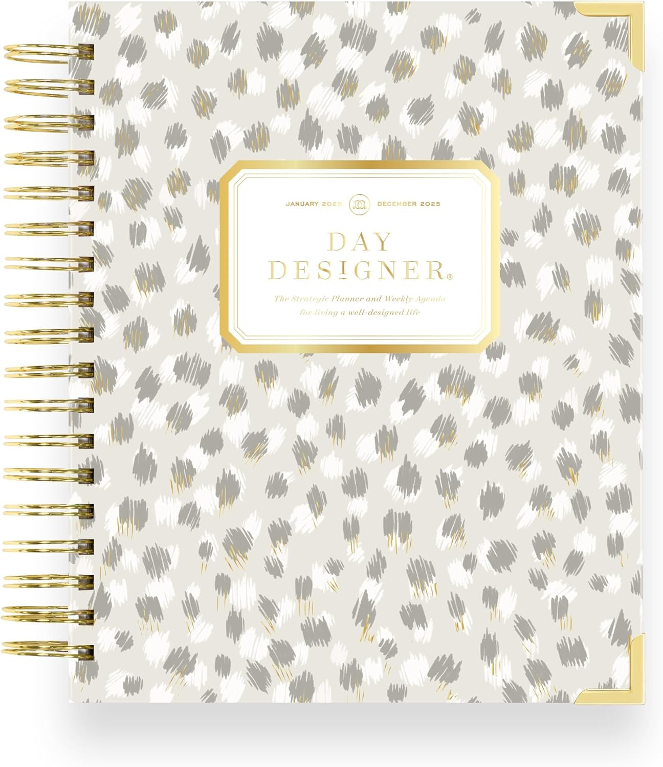 2025 Weekly Planner – Premium Planner for Stylish Organization. Combines Weekly & Monthly Calendars, Daily Schedule, Notes Pages, Goal Setting, Stickers, Pocket & More. Elegant Laminated Cover with Gold Accents (Chic Design)