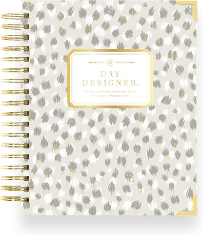 2025 Weekly Planner – Premium Planner for Stylish Organization. Combines Weekly & Monthly Calendars, Daily Schedule, Notes Pages, Goal Setting, Stickers, Pocket & More. Elegant Laminated Cover with Gold Accents (Chic Design)