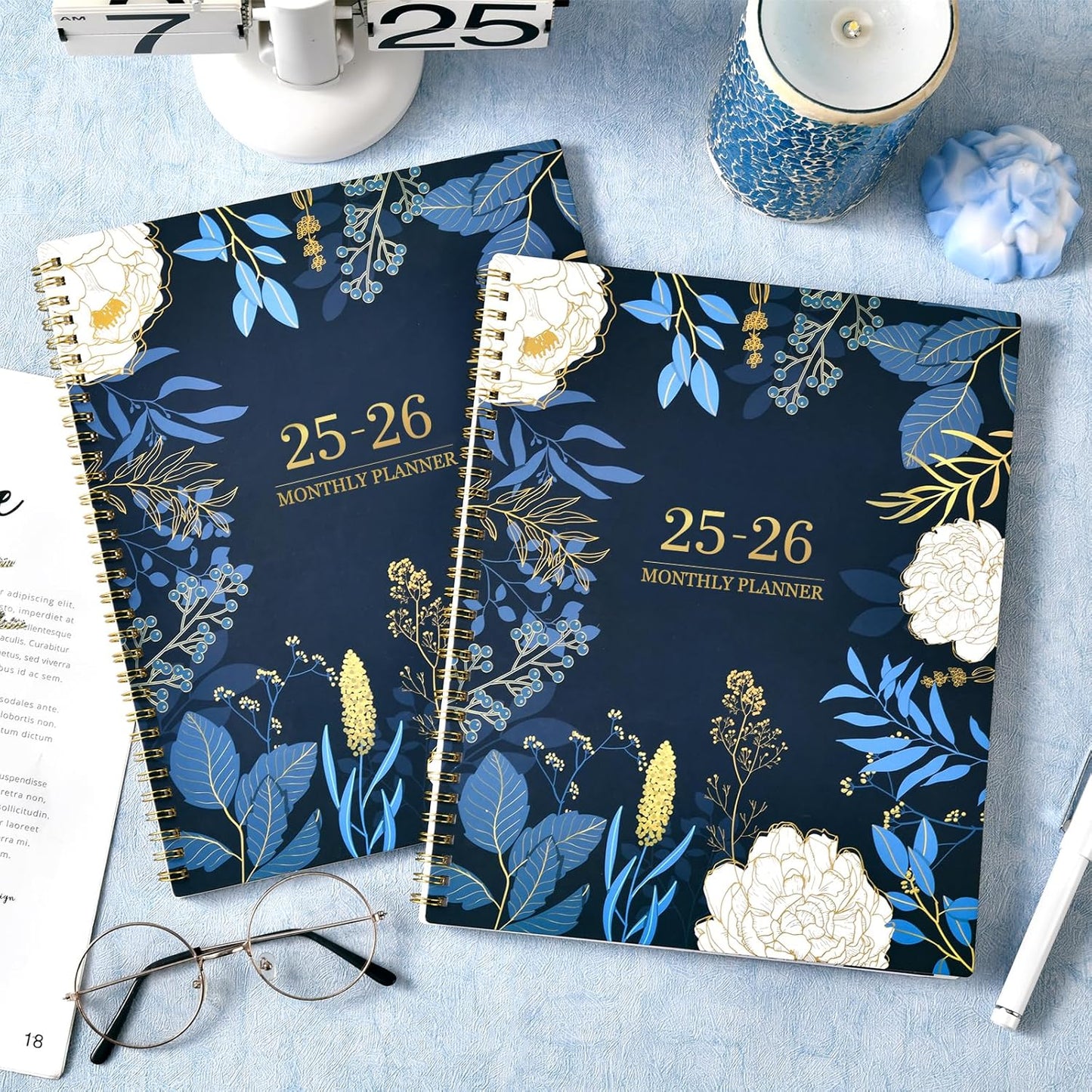 2025-2026 Monthly Planner - 2 Year Monthly Planner/Calendar 2025-2026, 11" X 9", Jan. 2025 - Dec. 2026, 24 Monthly Planner, Tabs, Back Pocket, Holidays, Twin-Wire Binding, Note Pages