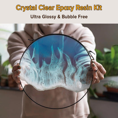 Epoxy Resin 2 Gallon Kit,Crystal Clear Epoxy Resin,Not Yellowing,Bubble Free,Food Safe Resin & Fast Curing Resin for Coating, Casting, Table Top, River Table,Countertop, Wood,Jewelry,Diy, Tumblers,Art