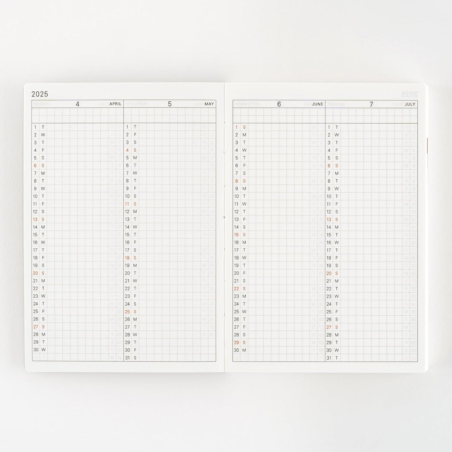 Techo 2025 Planner Book [English/A6/January Start/Monday Start/Planner]