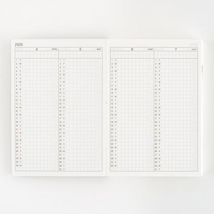 Techo 2025 Planner Book [English/A6/January Start/Monday Start/Planner]