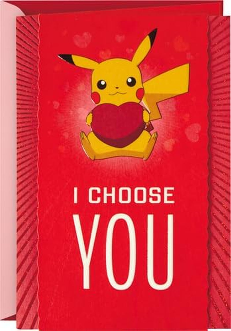 Pokémon Valentines Day Card (Pikachu, I Choose You) Anniversary Card, Love Card