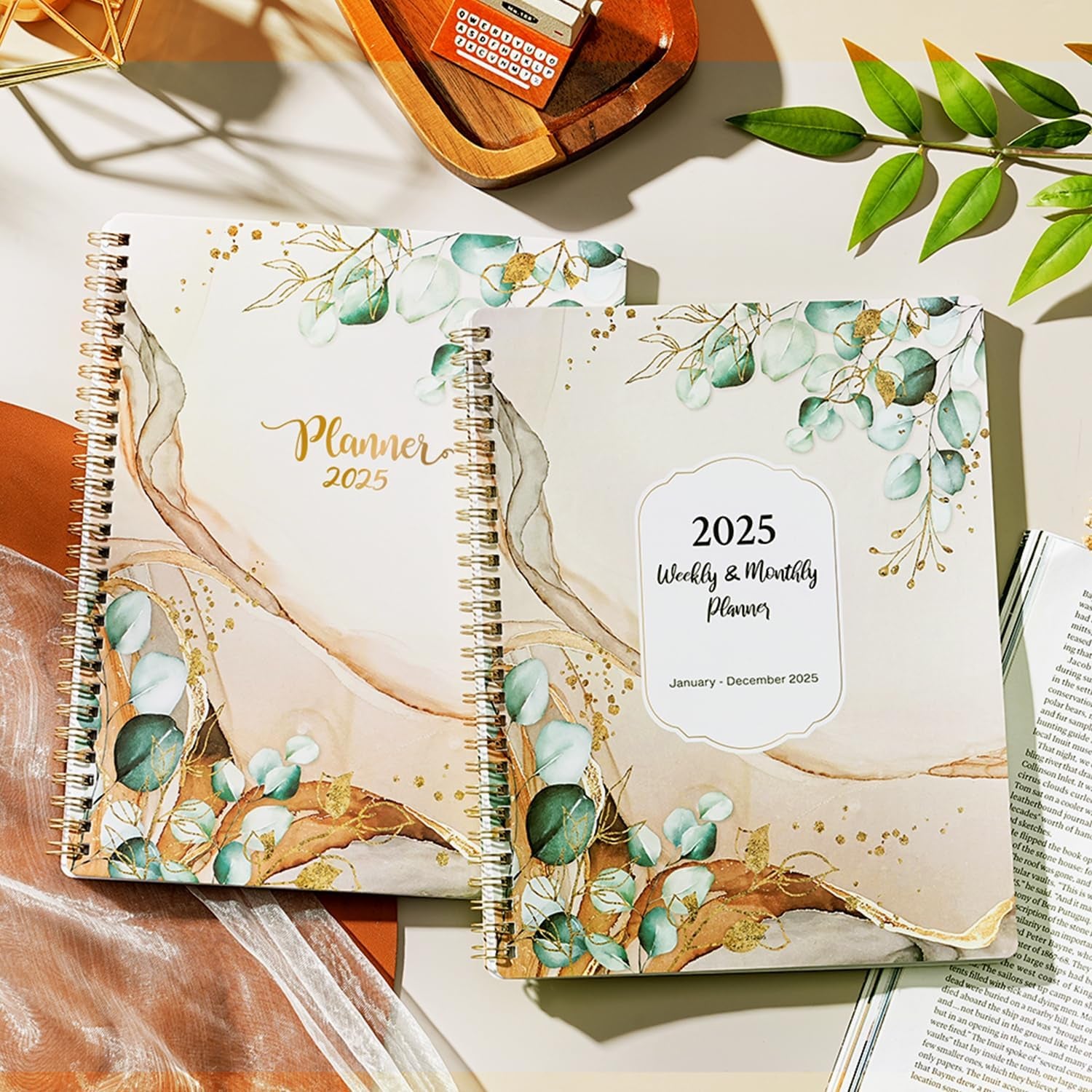 2025 Planner - Planner 2025, Jan 2025 - Dec 2025, 2025 Planner Weekly and Monthly, 8'' X 10'', Printed Monthly Tabs, Holidays, Twin-Wire Binding, Thick Paper, Check Boxes, Flexible Cover