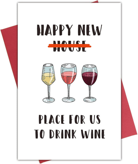 Happy New Home Card, Congrats New House Greeting Card, Funny Housewarming Card for Friend Relative Neighbor