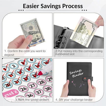 100 Envelopes Money Saving Challenge, Savings Challenges Book with Envelopes, Flexible Saving $5050, 2600, 300, Savings Binder with 100 Pocket Pre-Number & Reusable Laminated Tracker