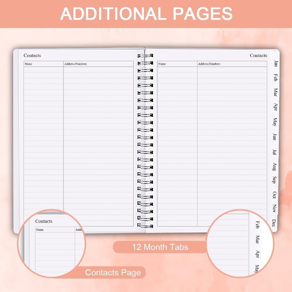 2025 Planner - Weekly & Monthly Planner Runs Jan 2025 to Dec 2025, 6.25" X 8.25", 12 Monthly Tabs, 14 Notes Page, Plastic Pocket, Flexible Cover with Twin-Wire Binding, Twig Planners 2025