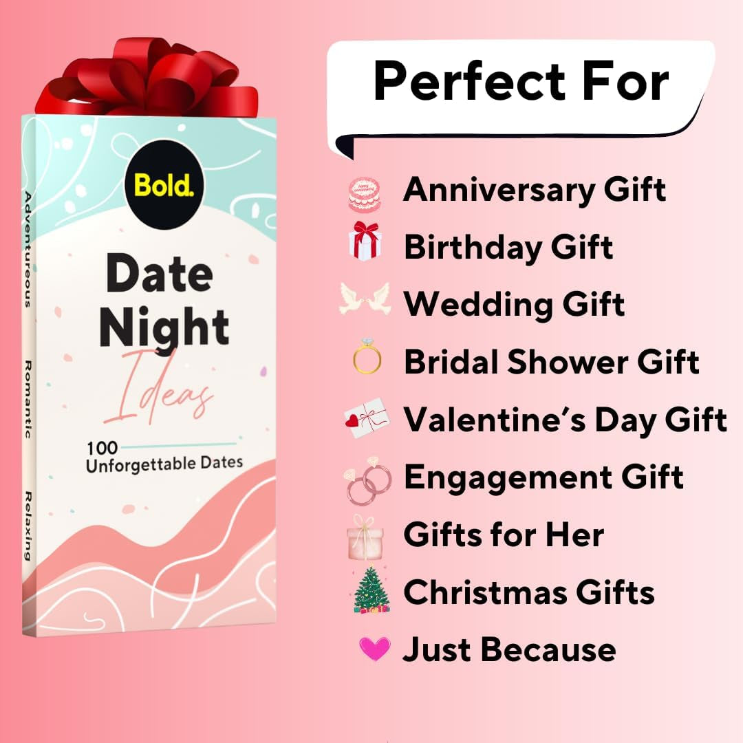 100 Scratch off Date Night Ideas Cards - Romantic Couple Gifts - Fun Date Ideas for Him/Her/Boyfriend/Girlfriend - Cool for Couples - Perfect Couples Birthday/Valentines Day Gift