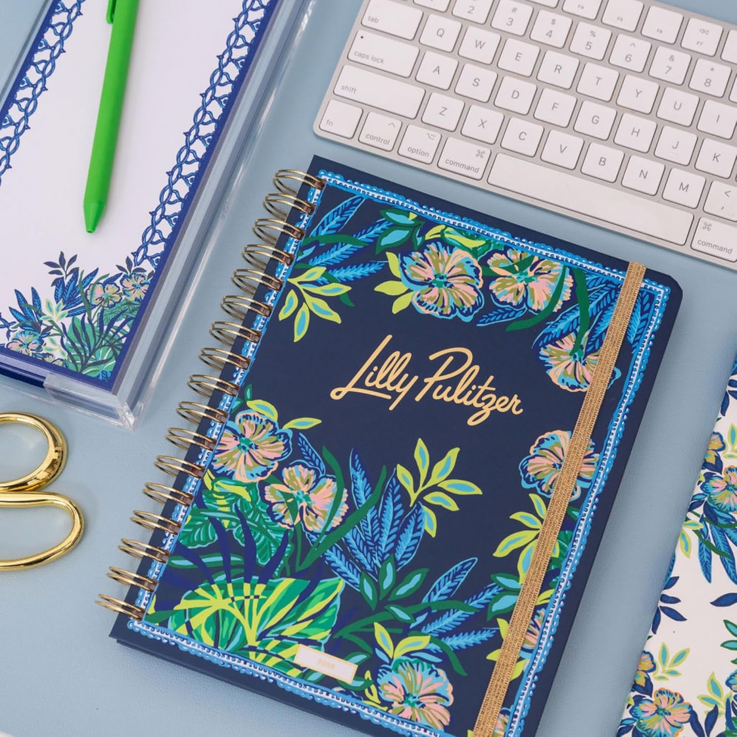 Large Daily Planner January 2025 - December 2025, Weekly Agenda & Monthly Calendar, Stickers, Pockets, & Spiral Binding (The Hottest Spot Navy)