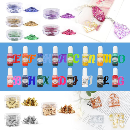 68OZ Crystal Clear Epoxy Resin Kit, High-Glossy& No Bubbles, Art & Casting Resin with 16 Epoxy Resin Pigment, Foil Flakes, Sequin,Craft Clear Resin for Art Crafts, Jewelry, Molds