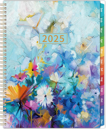 2025 Planner - 2025 Planner Weekly and Monthly, Planner 2025, 9" X 11", Jan 2025 - Dec 2025, Colorful Monthly Tabs, Twin-Wire Binding, Holidays, Back Pocket