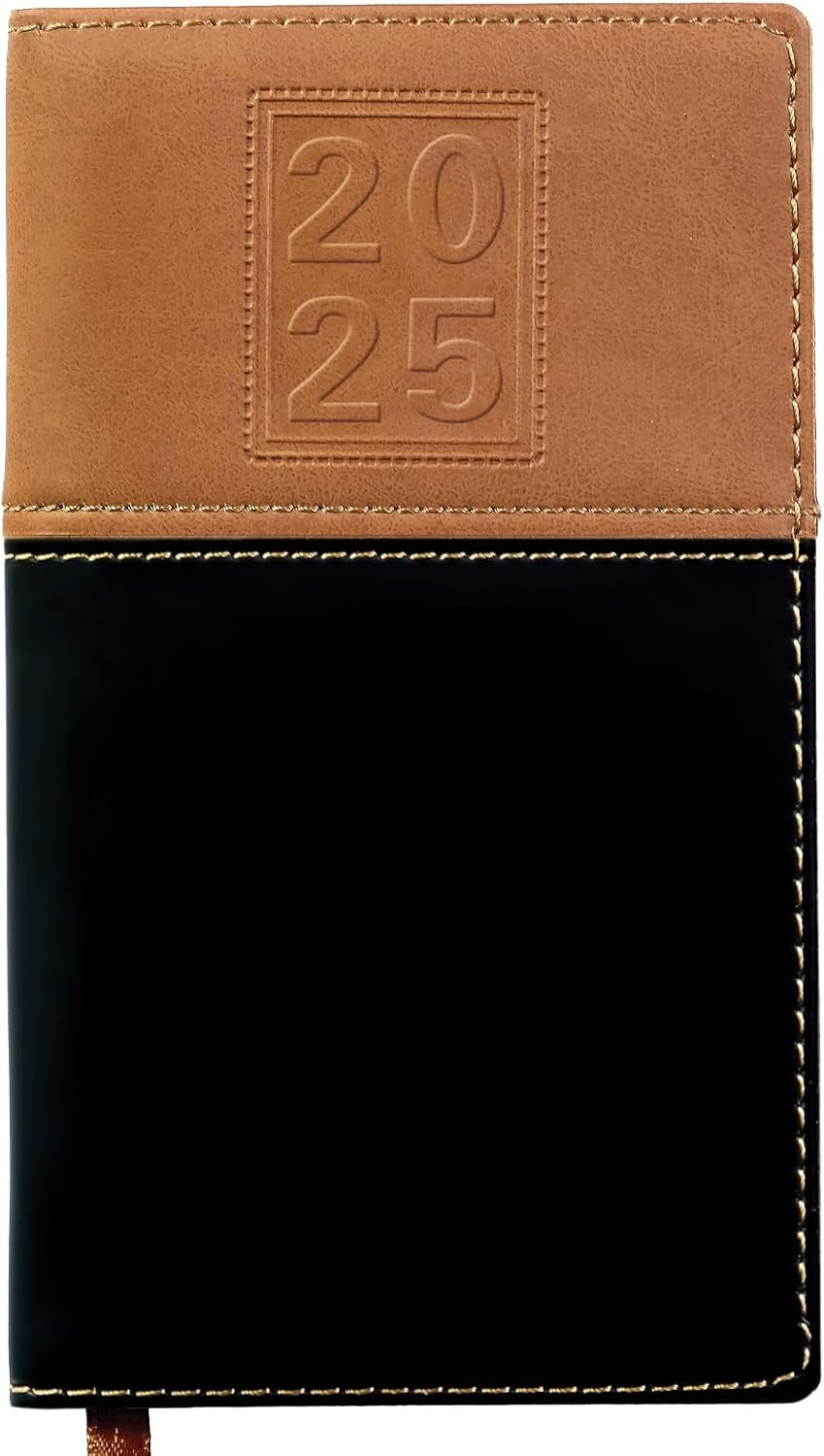 2025 Pocket Planner/Pocket Calendar, 3.5"X6": Includes 14 Months (November 2024 - December 2025) / 2025 Weekly Planner/Weekly Agenda/Monthly Calendar Organizer (Brown/Black)