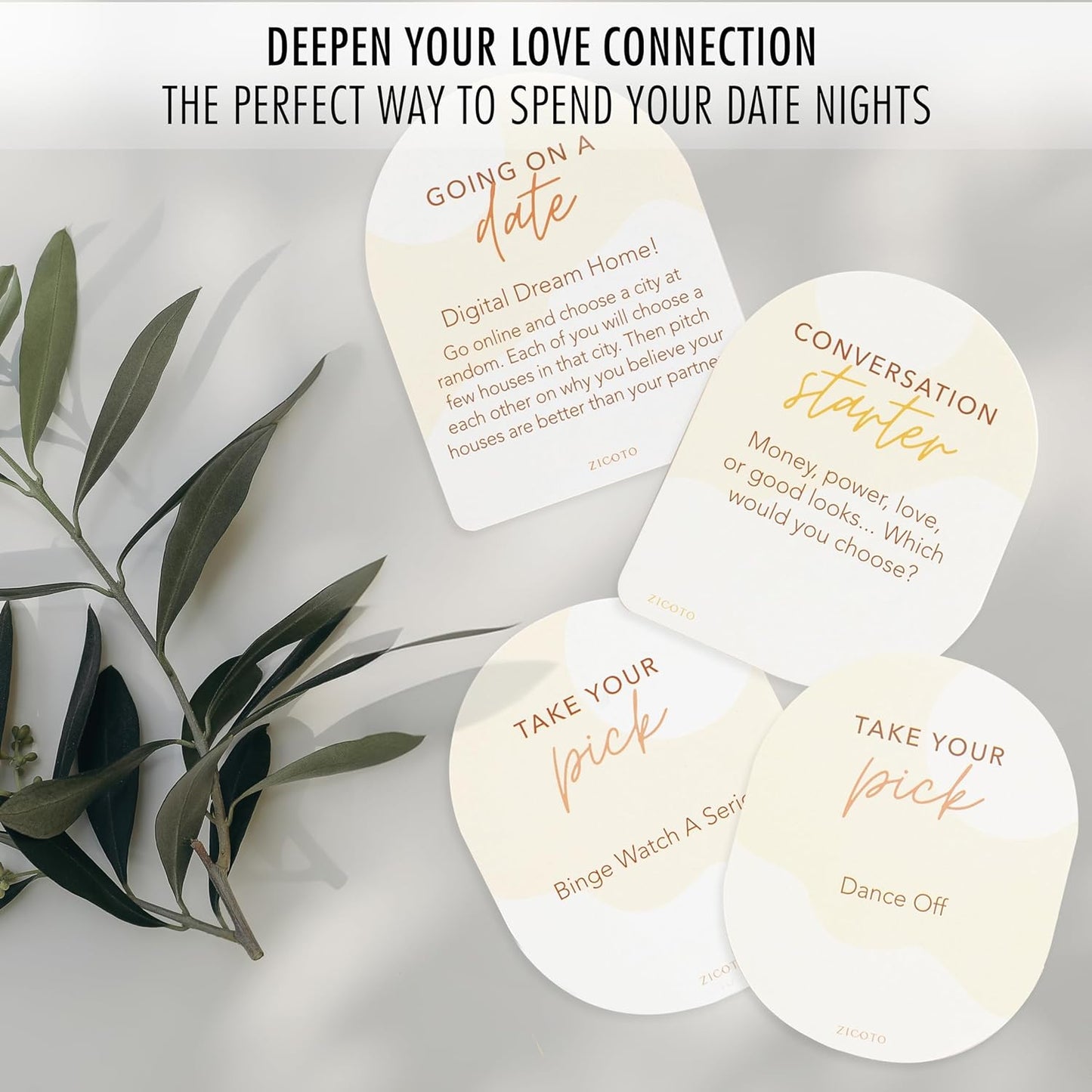 100 Date Ideas and Couples Game Cards - Set of 3 Unique Games for Your Girlfriend, Boyfriend, Wife/Husband, Her/Him as a Gift for Christmas - 25X Date Night Cards, 50X Conversation Starters