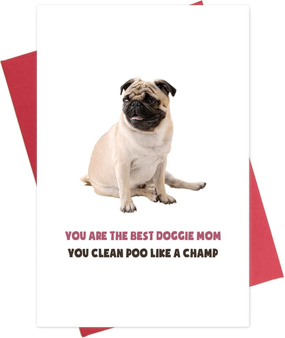 Cute Birthday Card for Mom, Dog Mother'S Day Card, You Are the Best Doggie Mom