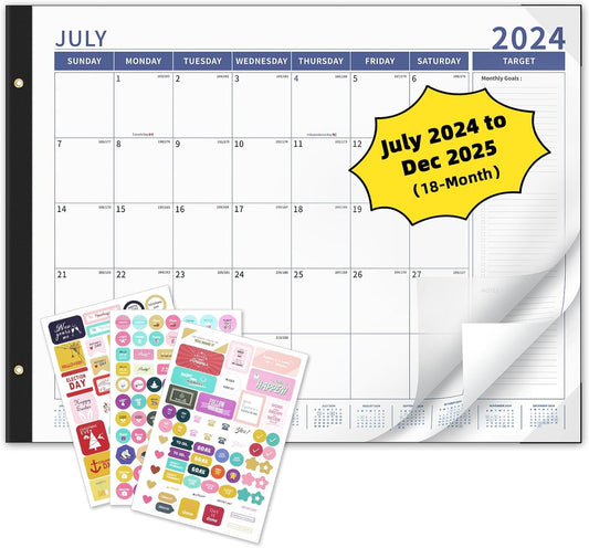 Desk Calendar 2024-2025 Large 22'' X 17'' Calendar 2024 Monthly Desktop Calendar, 18 Month Calendar, Use July 2024 - Dec 2025