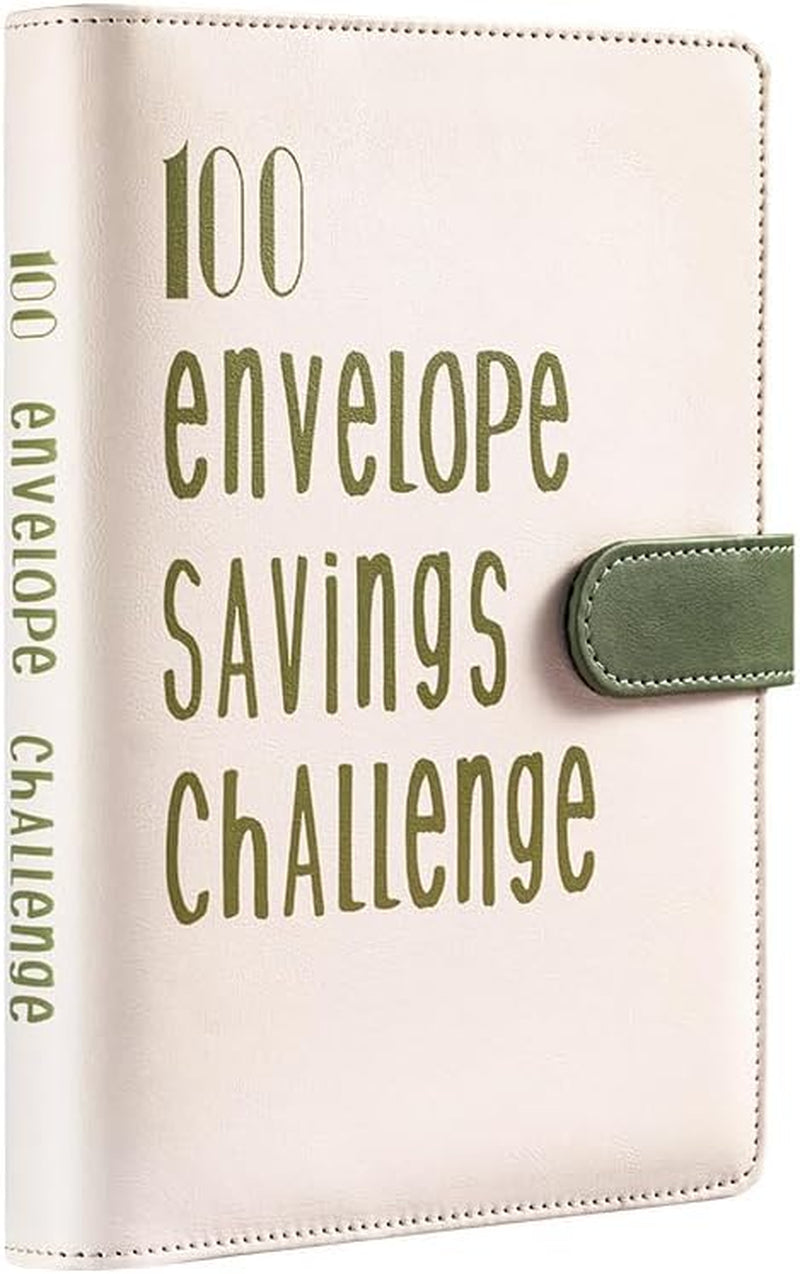 100 Envelopes Money Saving Challenge, 100 Envelope Challenge Binder, A5 Savings Challenges Book with Envelopes, Savings Challenges Budget Book Binder for Office,Home,School (Green)