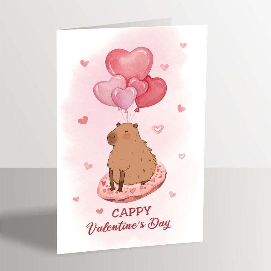 Funny Capybara Valentine'S Day Card, Cappy Pun V-Day Card for Husband Wife, Cute Capybara Valentines Gift for Boyfriend Him Girlfriend